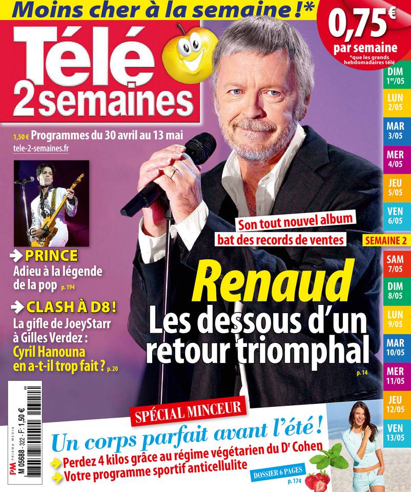 Télé 2 Semaines 25 avril 2016 Télé 2 Semaines N°322 du 25 avril 2016 à télécharger sur iPad