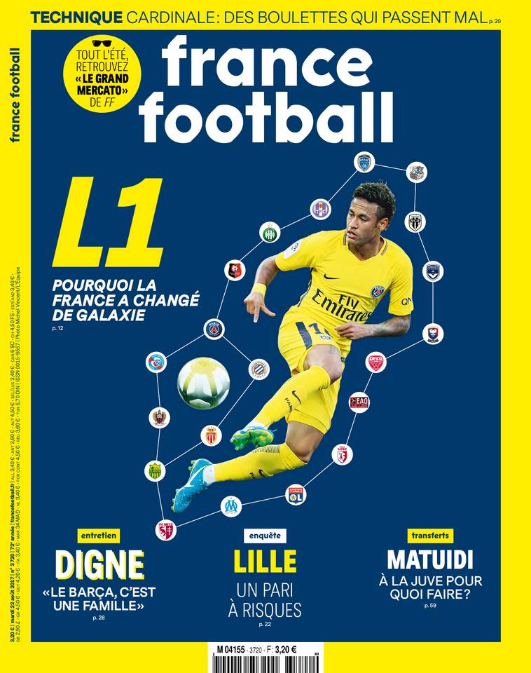 France Football 22 août 2017 France Football du 22 août 2017 à télécharger sur iPad