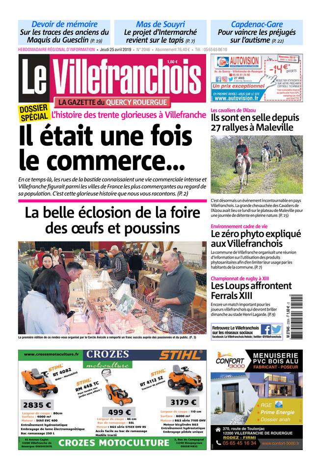 Le Villefranchois 25 avril 2019 Le Villefranchois du 25 avril 2019 à télécharger sur iPad