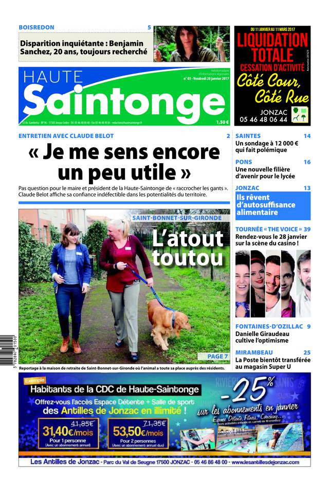 Haute Saintonge 20 janvier 2017 Haute Saintonge du 20 janvier 2017 à télécharger sur iPad