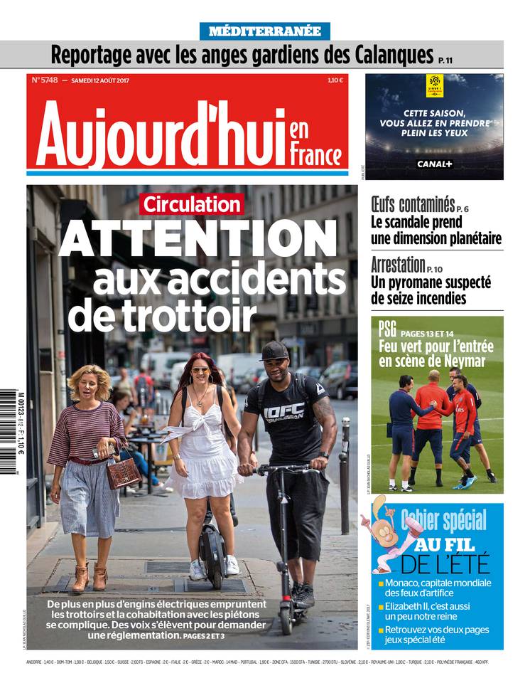 Aujourd'hui en France 12 août 2017 Aujourd'hui en France du 12 août 2017 à télécharger sur iPad