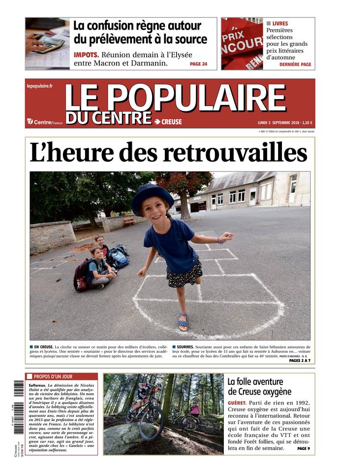 Le Populaire du Centre 03 septembre 2018 Abonnement Populaire du Centre Pas Cher avec le BOUQUET ePresse.fr