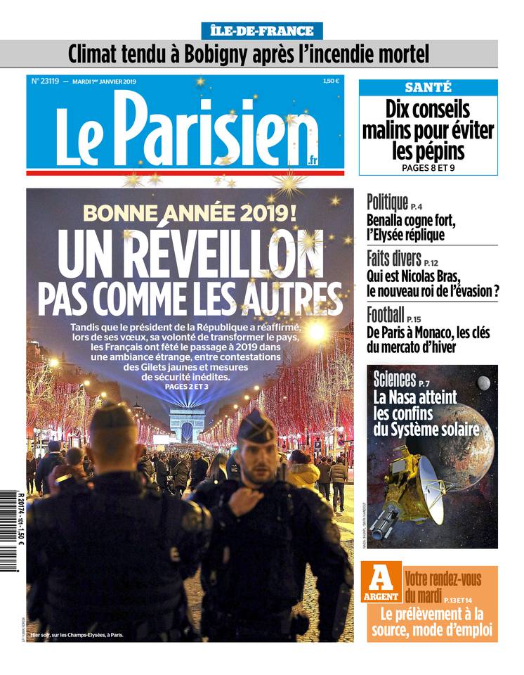 Le Parisien 01 janvier 2019 Le Parisien du 01 janvier 2019 à télécharger sur iPad
