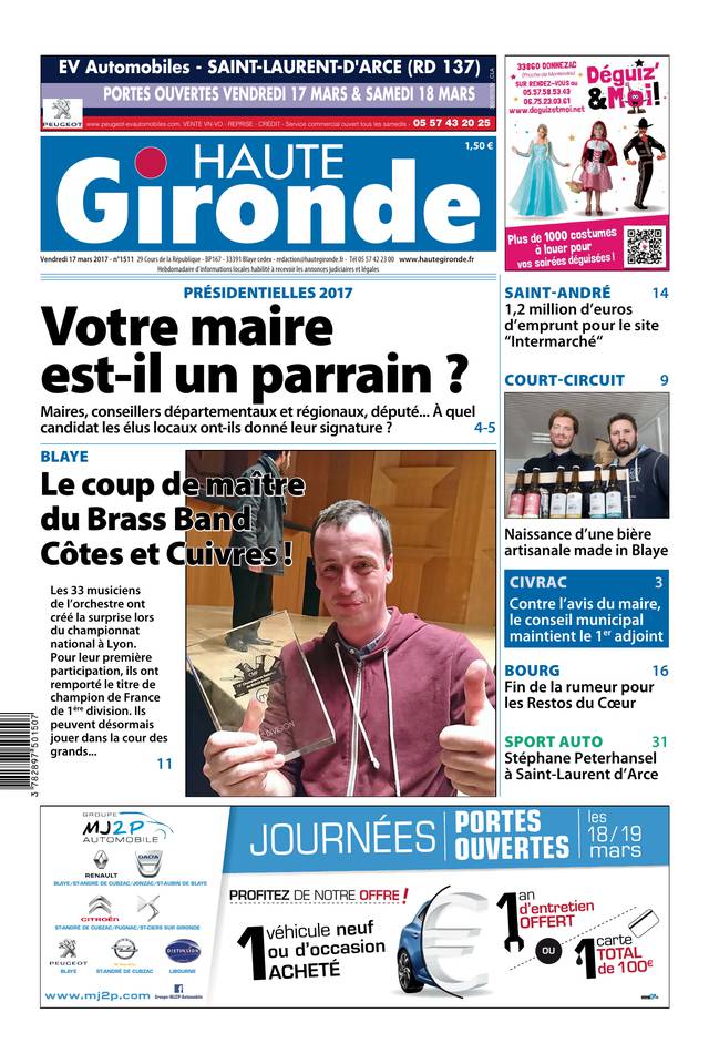Haute Gironde 17 mars 2017 Haute Gironde du 17 mars 2017 à télécharger sur iPad