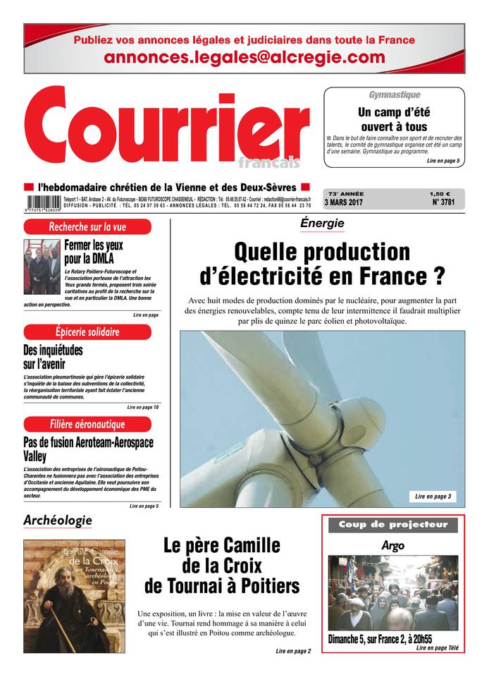 Courrier Français 03 mars 2017 Courrier Français du 03 mars 2017 à télécharger sur iPad