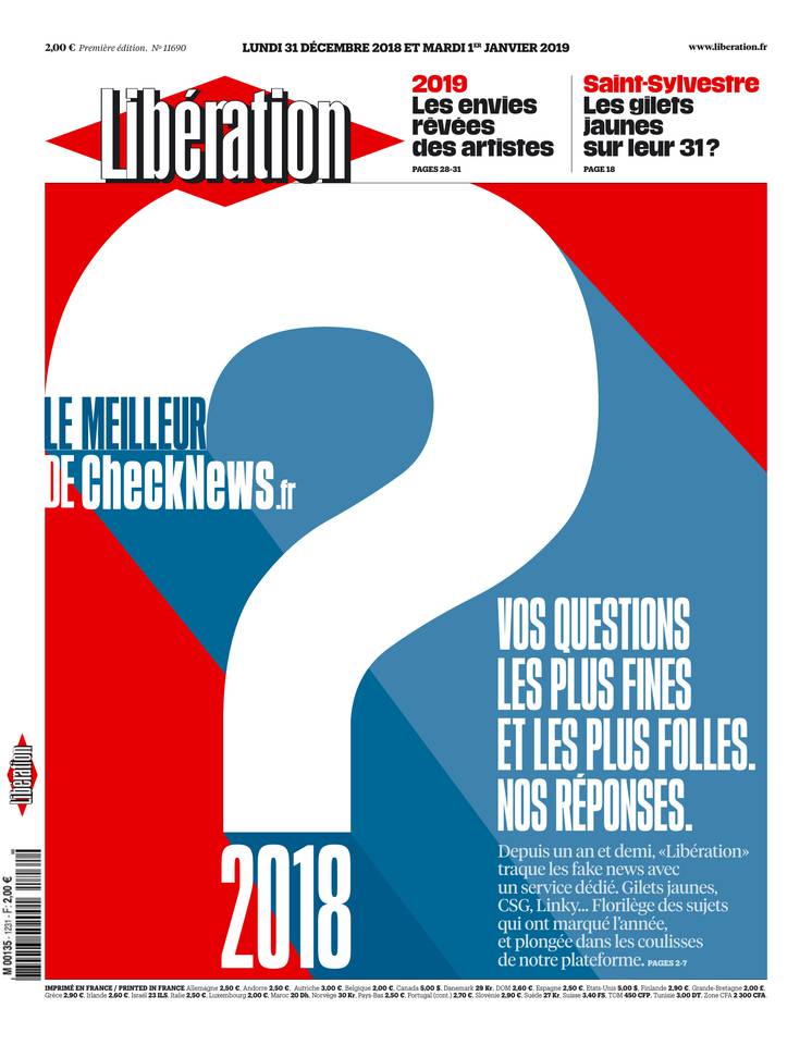 Libération 31 décembre 2018 Libération du 31 décembre 2018 à télécharger sur iPad