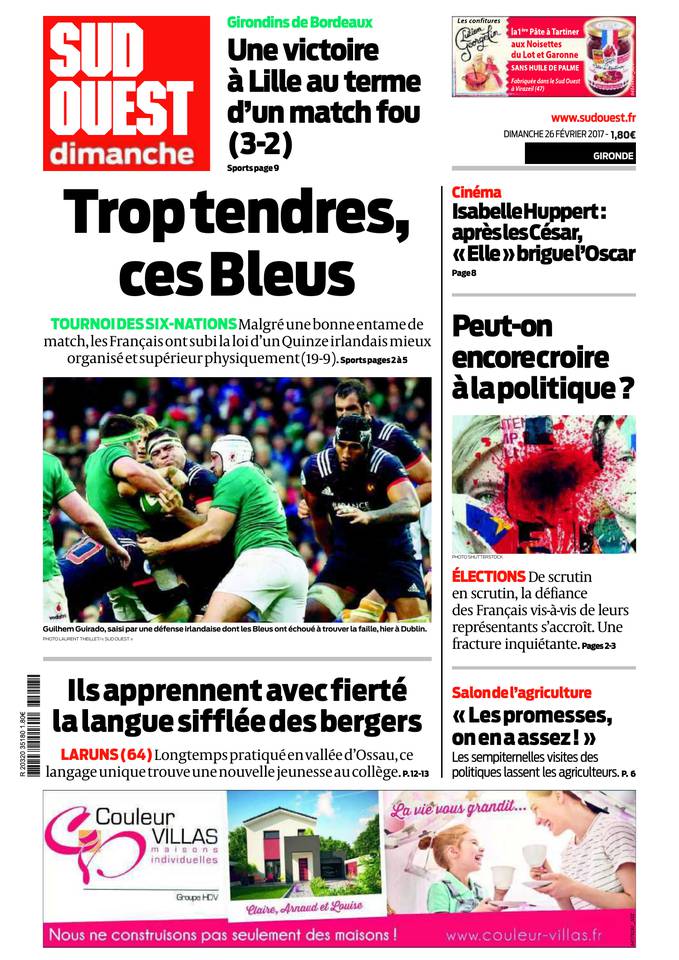 Sud Ouest Dimanche 26 février 2017 Sud Ouest Dimanche du 26 février 2017 à télécharger sur iPad