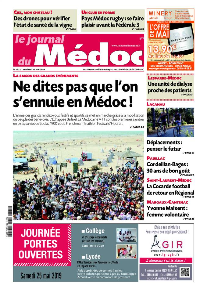 Le Journal du Médoc 16 mai 2019 Abonnement Le Journal du Médoc Pas Cher avec BOUQUET INFO ePresse.fr