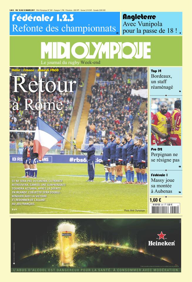 Midi Olympique Vert 10 mars 2017 Midi Olympique Vert du 10 mars 2017 à télécharger sur iPad