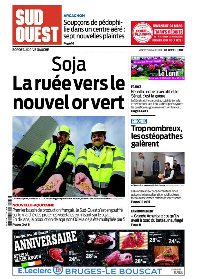 Sud Ouest 22 mars 2019 Abonnement Sud Ouest Pas Cher avec BOUQUET INFO ePresse.fr