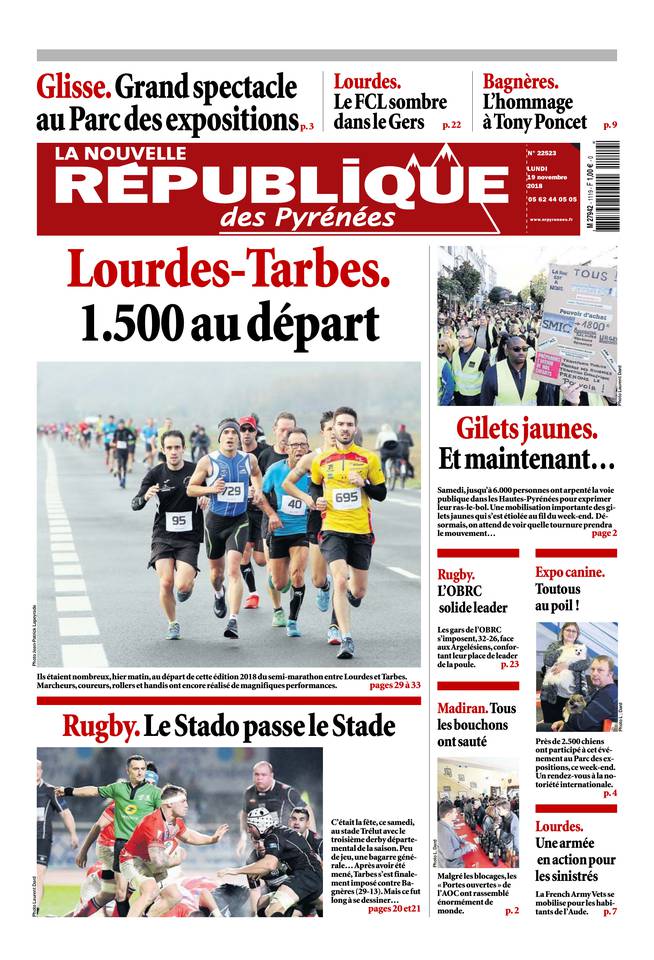 La Nouvelle République des Pyrénées 19 novembre 2018 La Nouvelle République des Pyrénées du 19 novembre 2018 à télécharger sur iPad