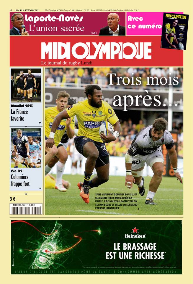 Midi Olympique Rouge 04 septembre 2017 Midi Olympique Rouge du 04 septembre 2017 à télécharger sur iPad