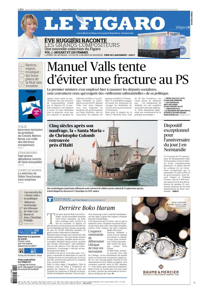 Le Figaro 14 mai 2014 Le Figaro du 14 mai 2014 à télécharger sur iPad