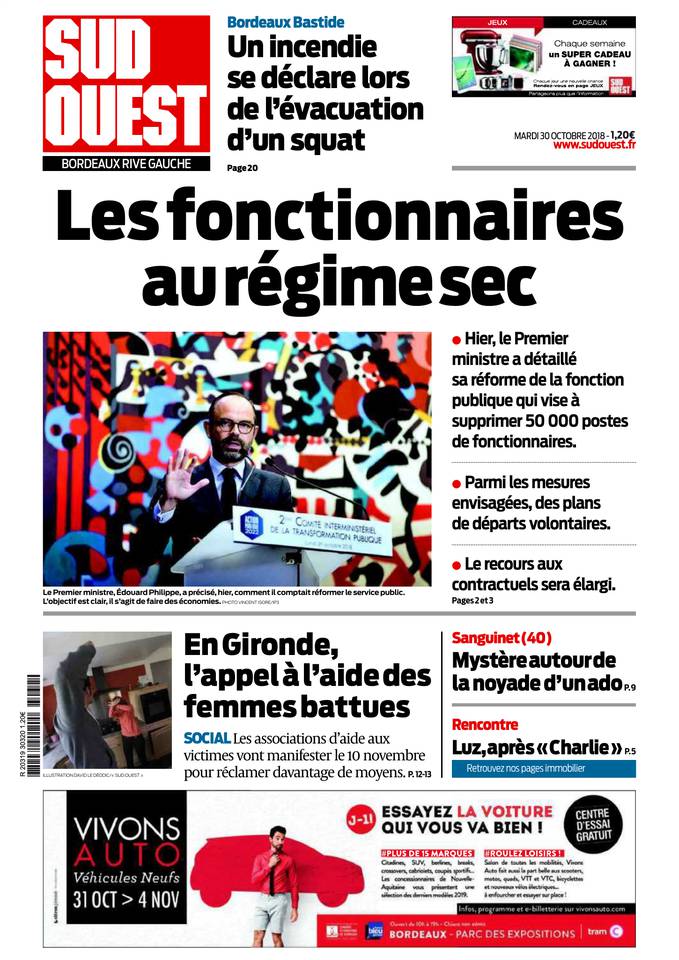 Sud Ouest 30 octobre 2018 Sud Ouest du 30 octobre 2018 à télécharger sur iPad