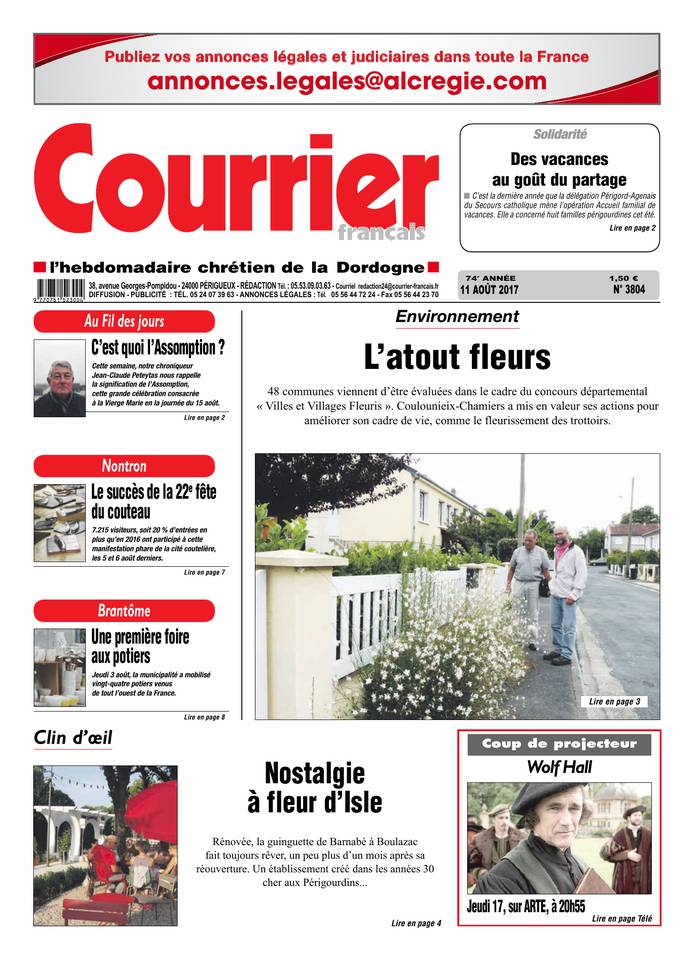 Courrier Français 11 août 2017 Courrier Français du 11 août 2017 à télécharger sur iPad