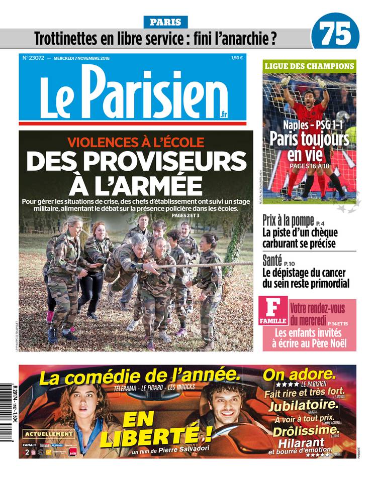 Le Parisien 07 novembre 2018 Le Parisien du 07 novembre 2018 à télécharger sur iPad