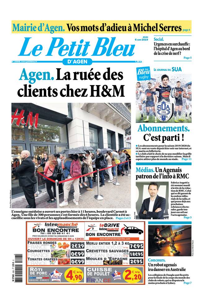 Le Petit Bleu d'Agen 06 juin 2019 Le Petit Bleu d'Agen du 06 juin 2019 à télécharger sur iPad