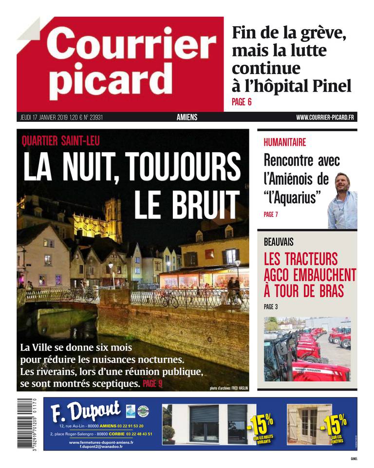 Courrier Picard 17 janvier 2019 Courrier Picard - Amiens du 17 janvier 2019