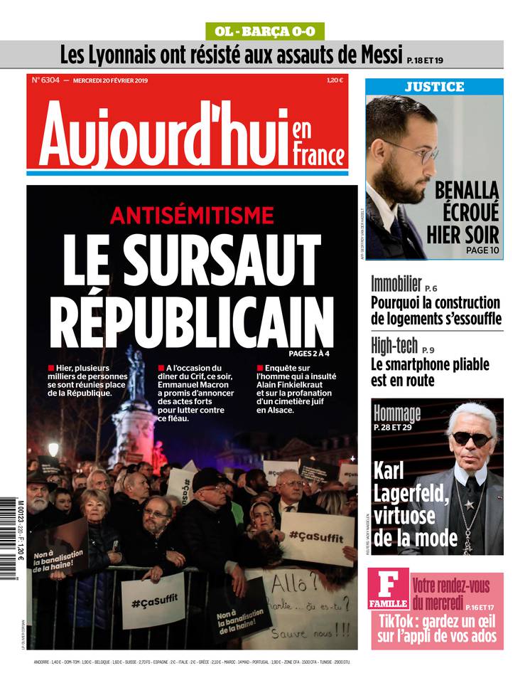 Aujourd'hui en France 20 février 2019 Abonnement Aujourd’hui en France Pas Cher avec le BOUQUET ePresse.fr