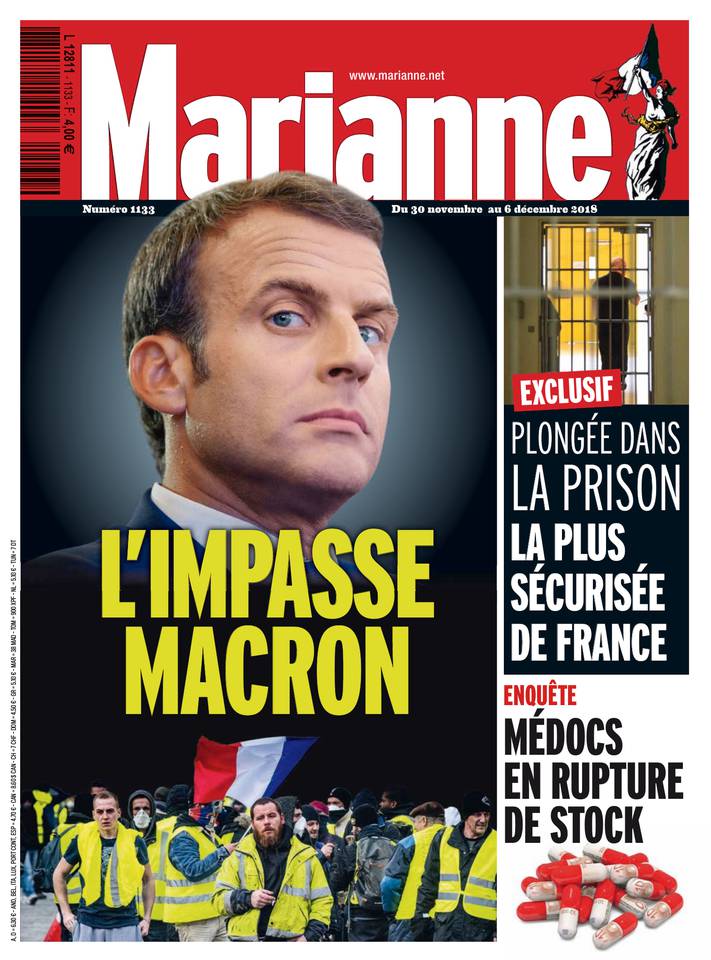 Marianne 30 novembre 2018 Marianne N°1133 du 30 novembre 2018 à télécharger sur iPad