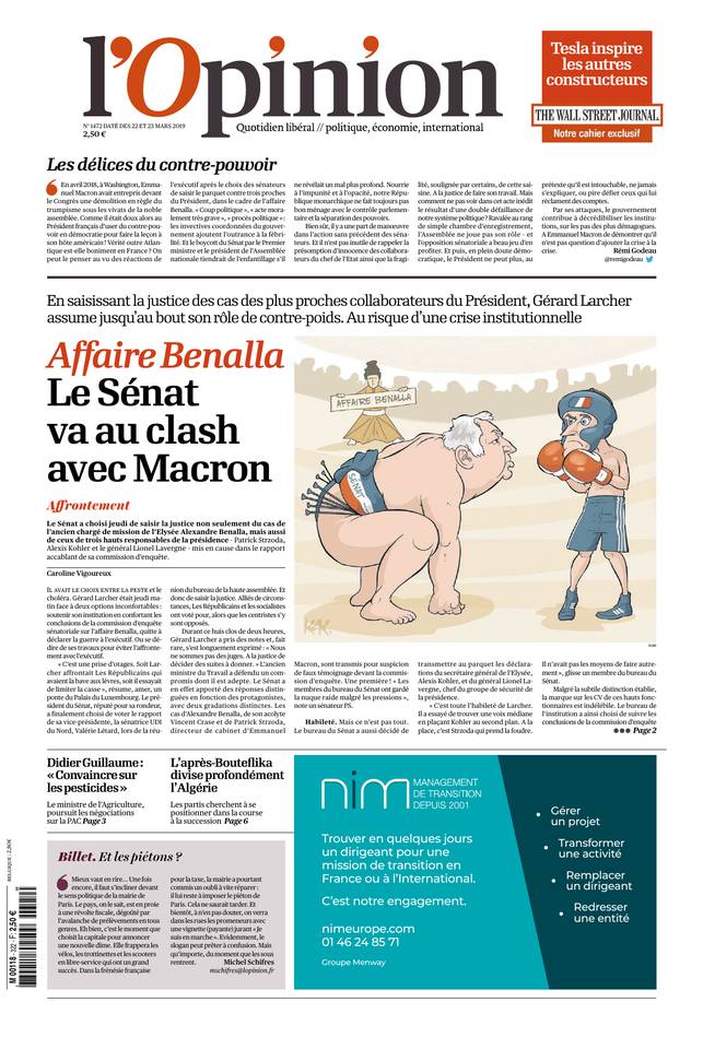 L'Opinion 22 mars 2019 Abonnement à L’Opinion Pas Cher avec le BOUQUET INFO ePresse.fr