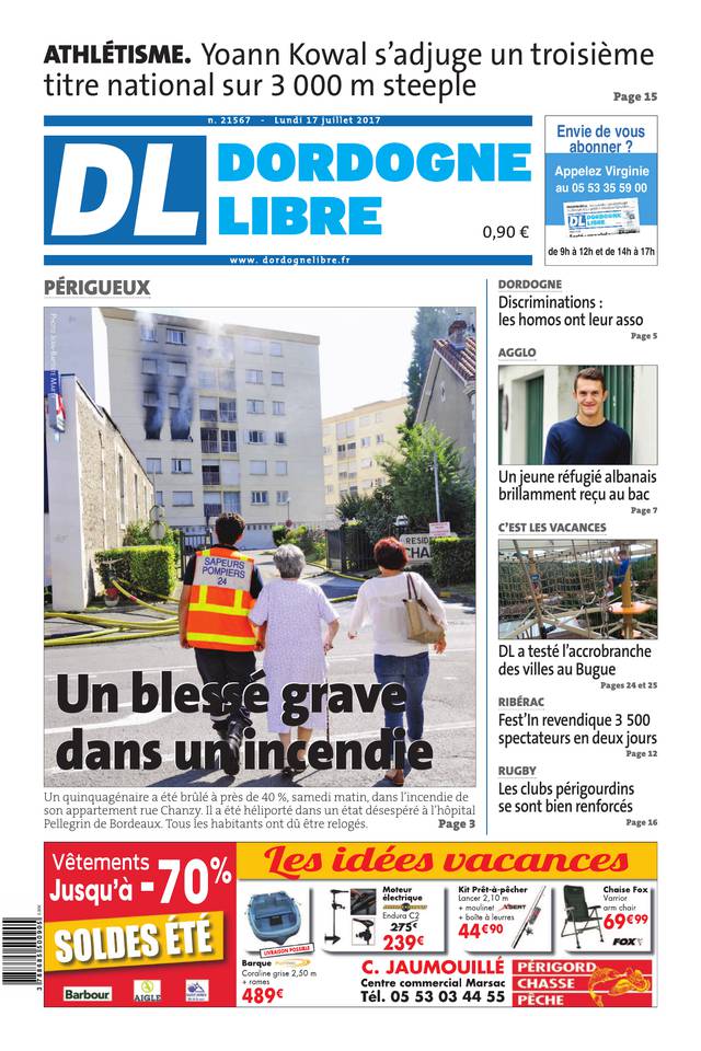 La Dordogne Libre 17 juillet 2017 La Dordogne Libre du 17 juillet 2017 à télécharger sur iPad