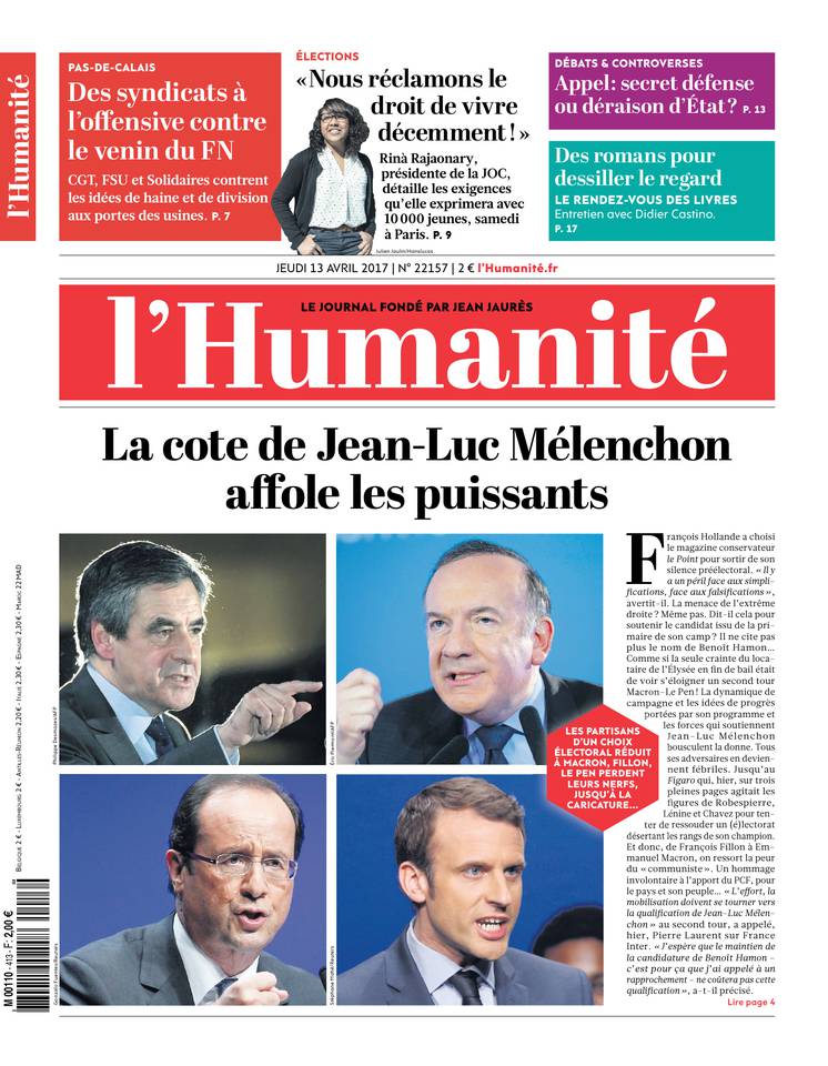 L'Humanité 13 avril 2017 L'Humanité du 13 avril 2017 à télécharger sur iPad