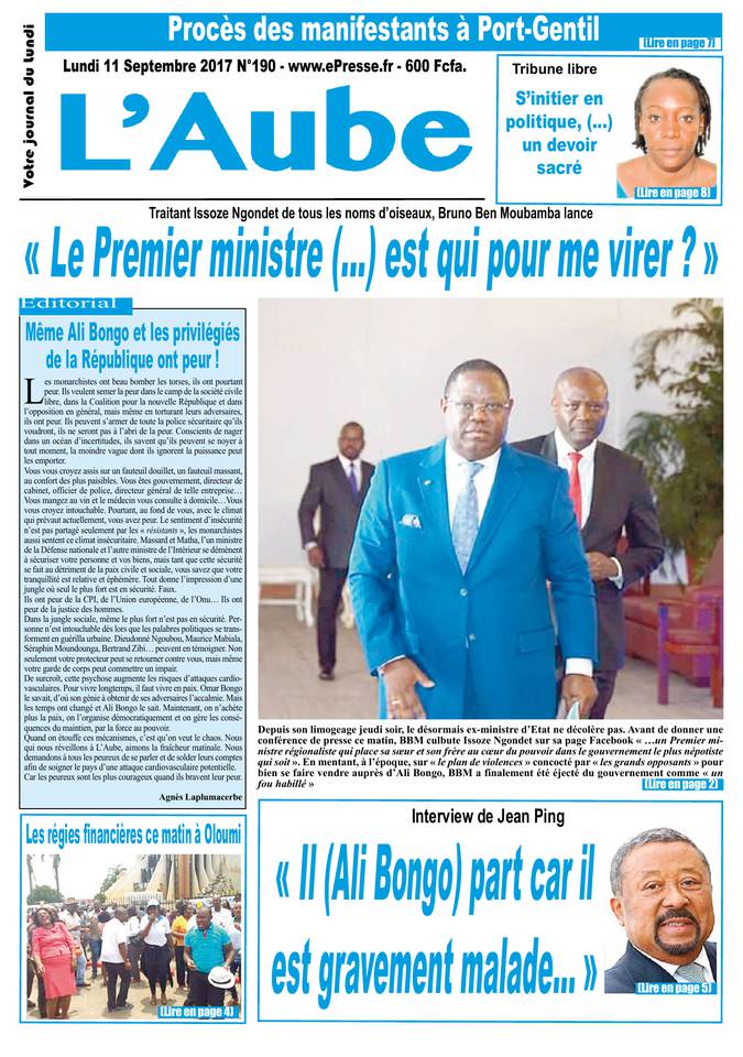L'Aube 11 septembre 2017 L'Aube N°190 du 11 septembre 2017 à télécharger sur iPad