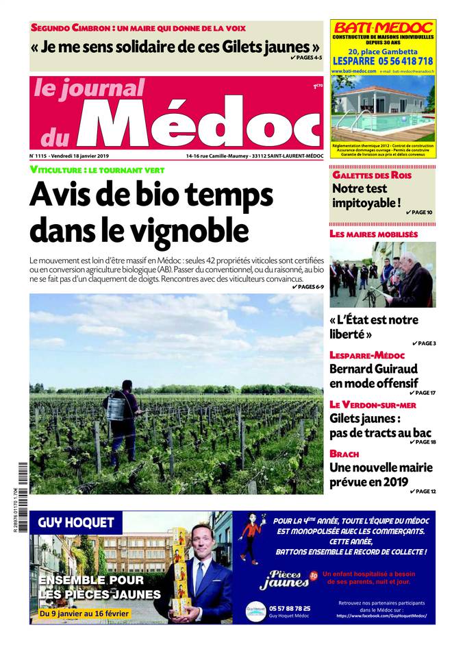 Le Journal du Médoc 17 janvier 2019 Abonnement Le Journal du Médoc Pas Cher avec BOUQUET INFO ePresse.fr