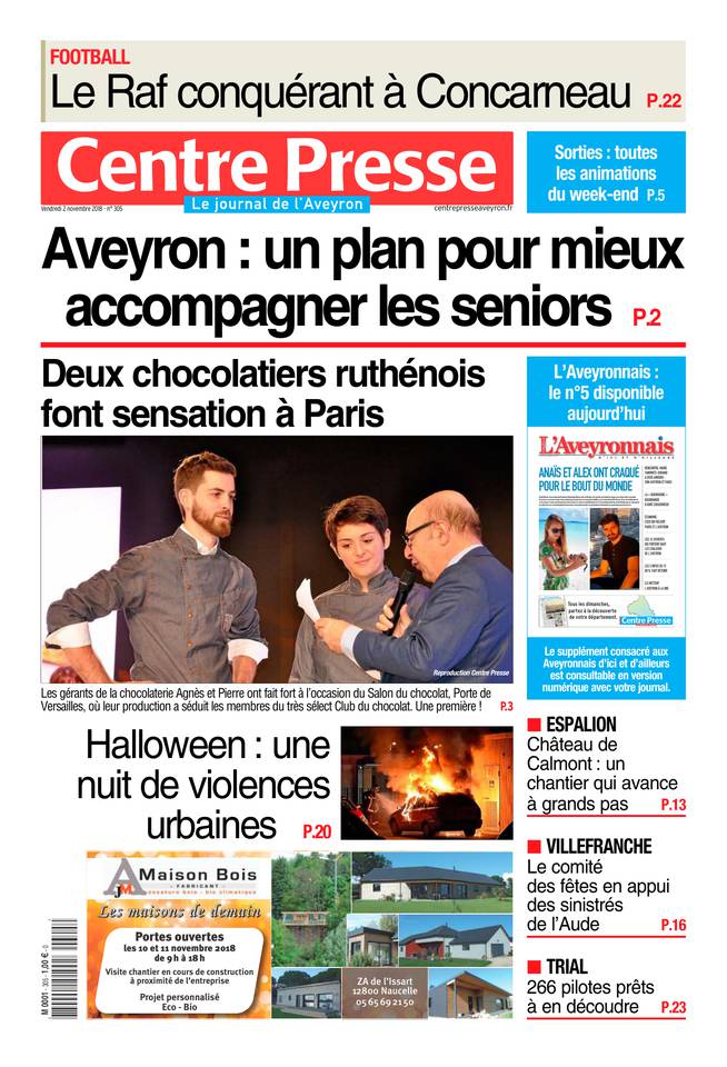 Centre Presse Aveyron 02 novembre 2018 Centre Presse Aveyron du 02 novembre 2018 à télécharger sur iPad