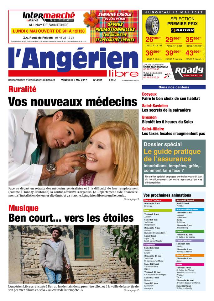 L'Angérien Libre 05 mai 2017 L'Angérien Libre N°4601 du 05 mai 2017 à télécharger sur iPad