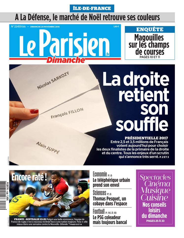Le Parisien 20 novembre 2016 Le Parisien du 20 novembre 2016 à télécharger sur iPad