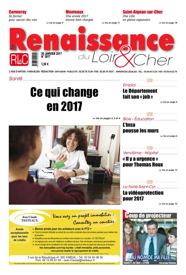 La Renaissance du Loir-et-Cher 20 janvier 2017 La Renaissance du Loir-et-Cher du 20 janvier 2017 à télécharger sur iPad