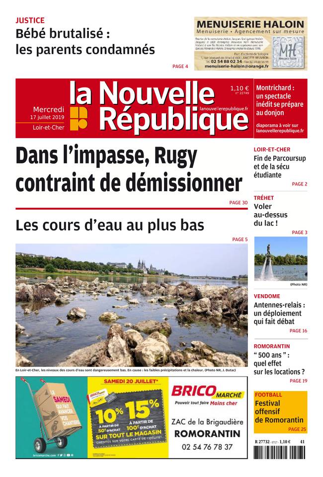 La Nouvelle République 17 juillet 2019 Abonnement Nouvelle République Pas Cher avec le BOUQUET ePresse.fr