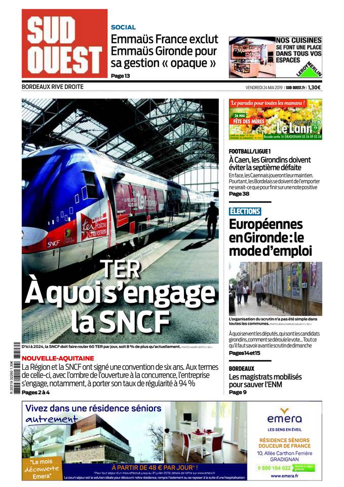 Sud Ouest 24 mai 2019 Abonnement Sud Ouest Pas Cher avec BOUQUET INFO ePresse.fr