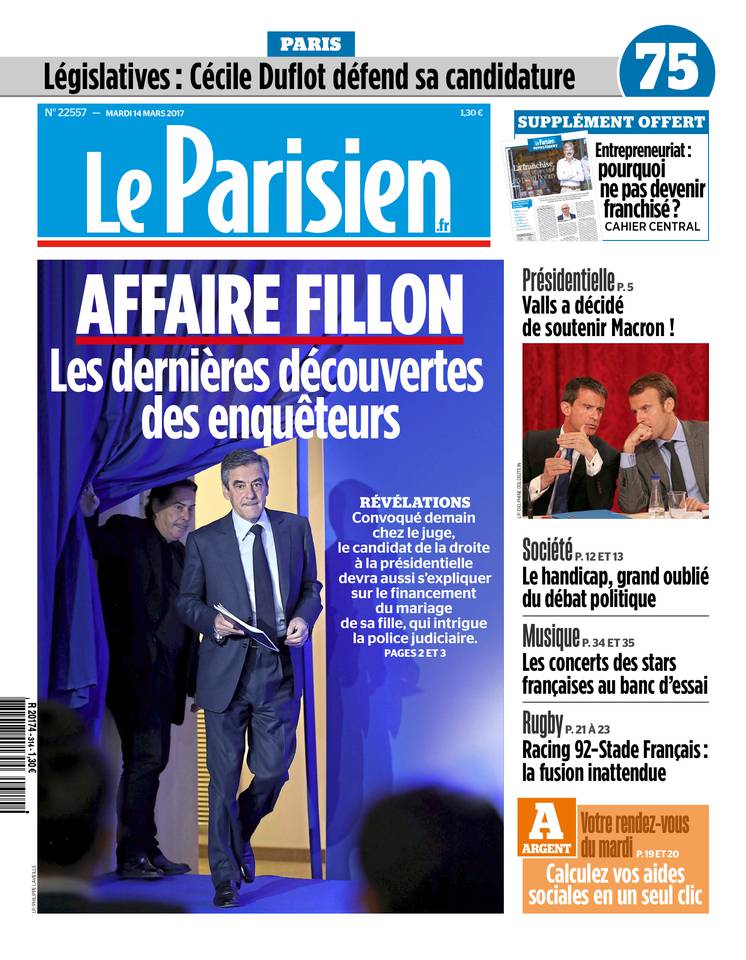 Le Parisien 14 mars 2017 Le Parisien du 14 mars 2017 à télécharger sur iPad