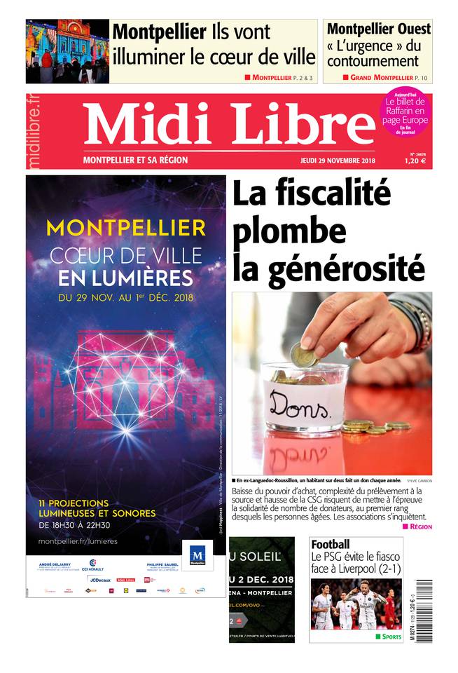 Midi Libre 29 novembre 2018 Midi Libre du 29 novembre 2018 à télécharger sur iPad