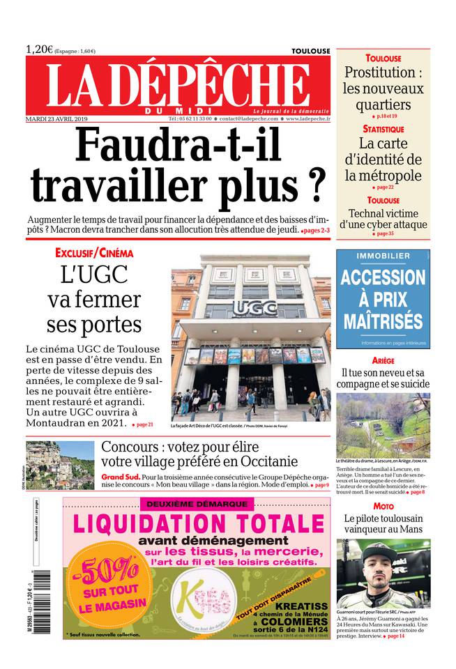 La Dépêche du Midi 23 avril 2019 Abonnement à La Dépêche du Midi Pas Cher avec le BOUQUET ePresse.fr