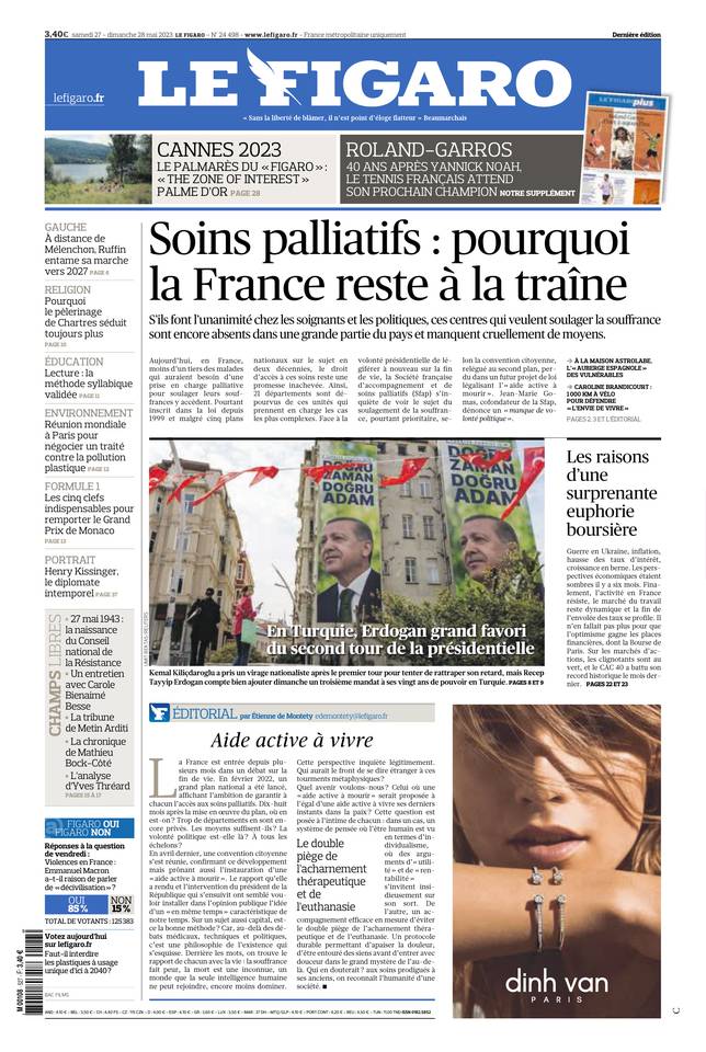 Le Figaro Une du 27 mai 2023