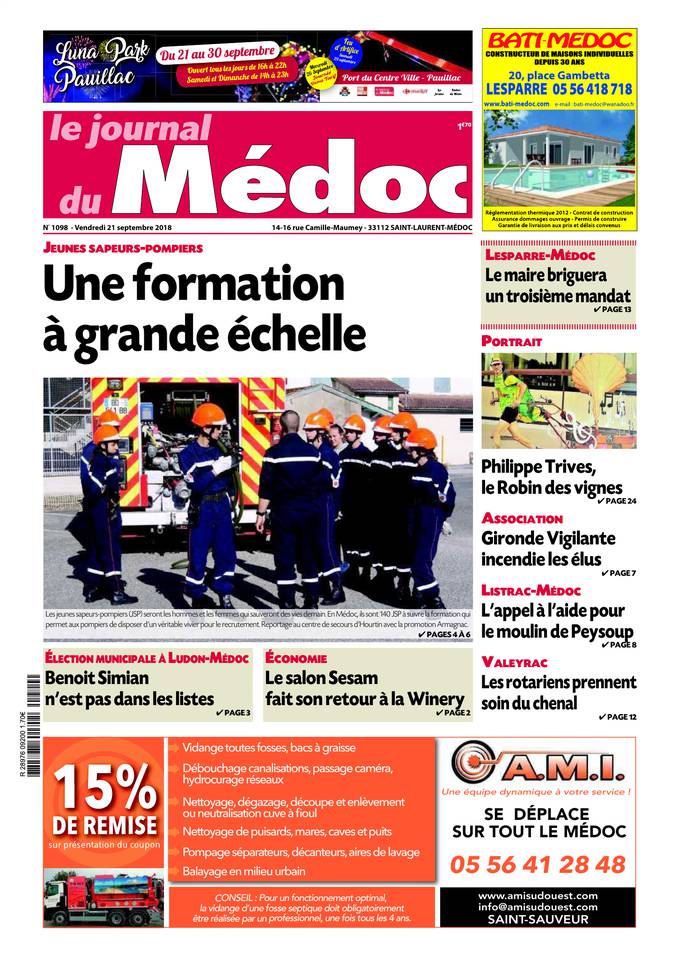 Le Journal du Médoc 20 septembre 2018 Abonnement Le Journal du Médoc Pas Cher avec BOUQUET INFO ePresse.fr