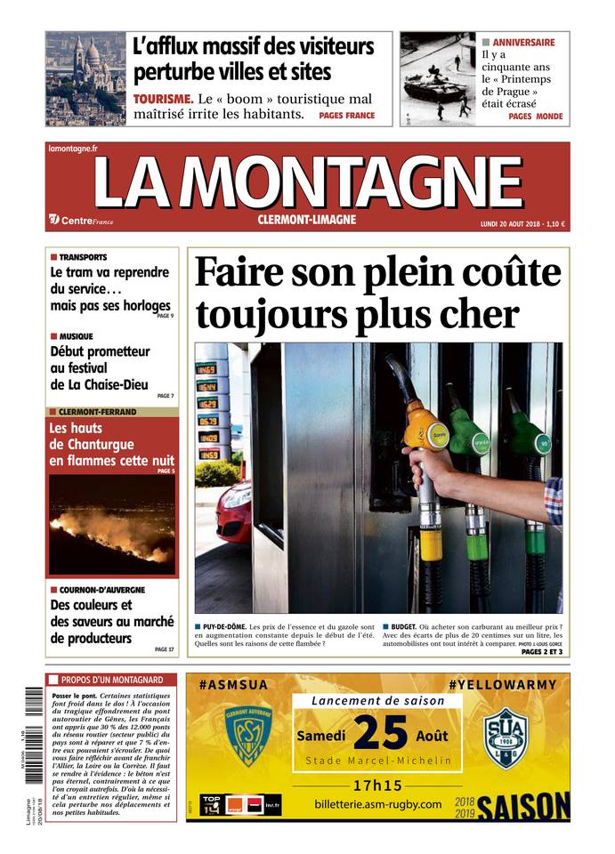 La Montagne 20 août 2018 Abonnement La Montagne Pas Cher avec le BOUQUET INFO ePresse.fr