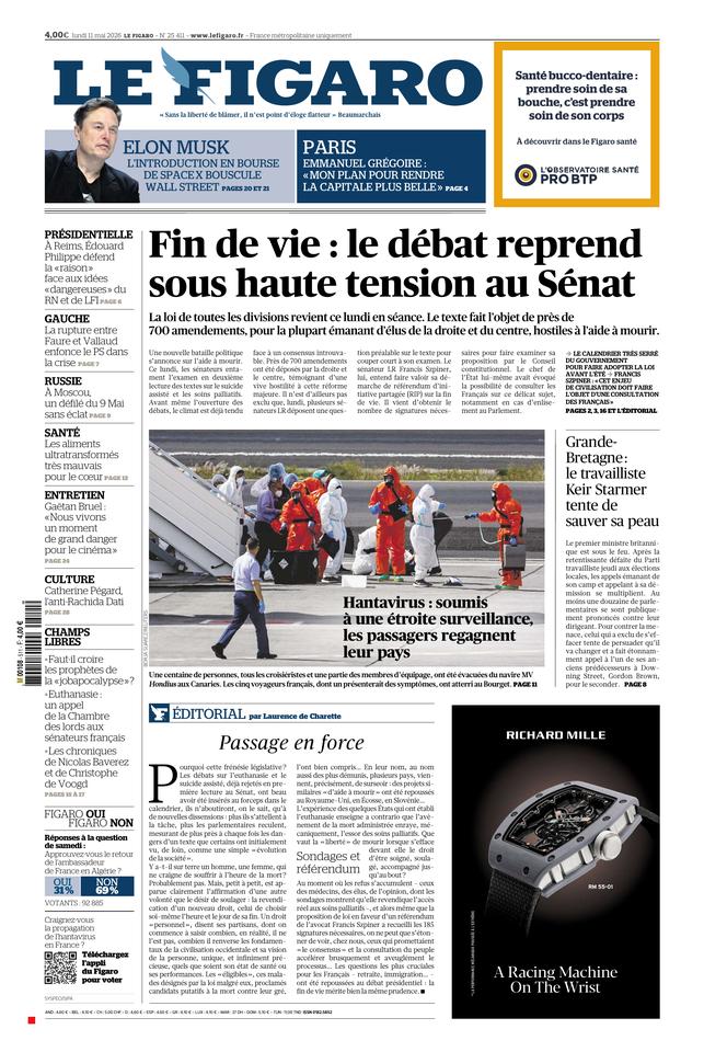 Le Figaro Une du 11 mai 2026