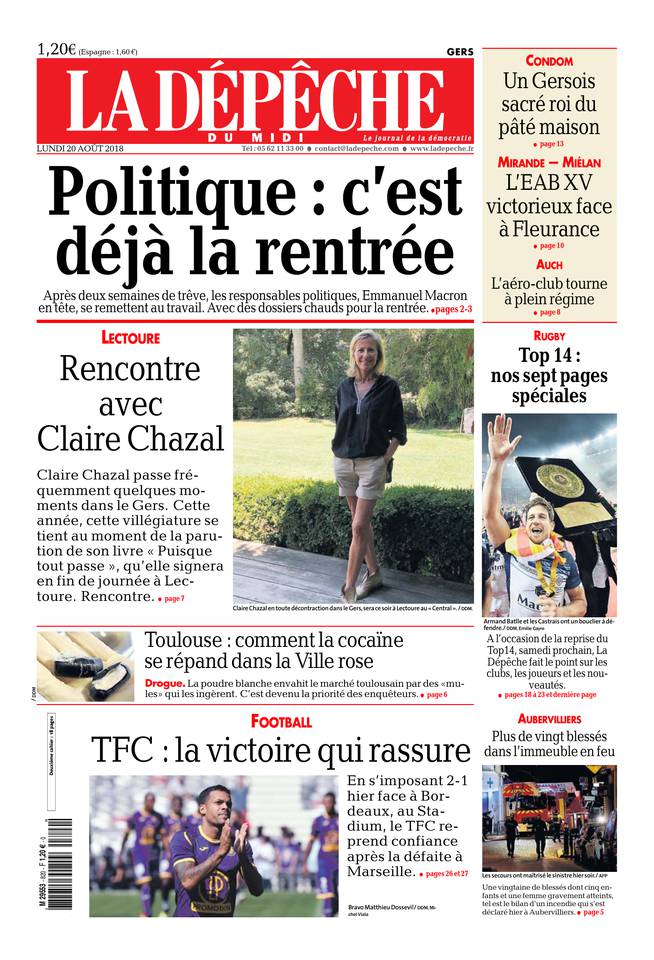 La Dépêche du Midi 20 août 2018 Abonnement à La Dépêche du Midi Pas Cher avec le BOUQUET ePresse.fr