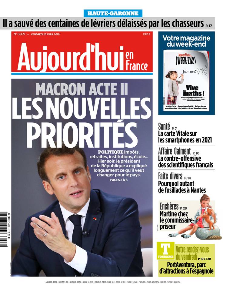 Aujourd'hui en France 26 avril 2019 Aujourd'hui en France du 26 avril 2019 à télécharger sur iPad