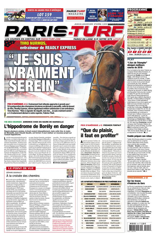 Paris Turf 24 janvier 2019 Abonnement Paris Turf Pas Cher avec le BOUQUET ePresse.fr