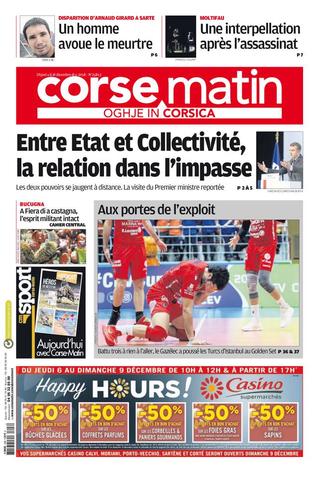 Corse Matin île 06 décembre 2018 Corse Matin île du 06 décembre 2018 à télécharger sur iPad