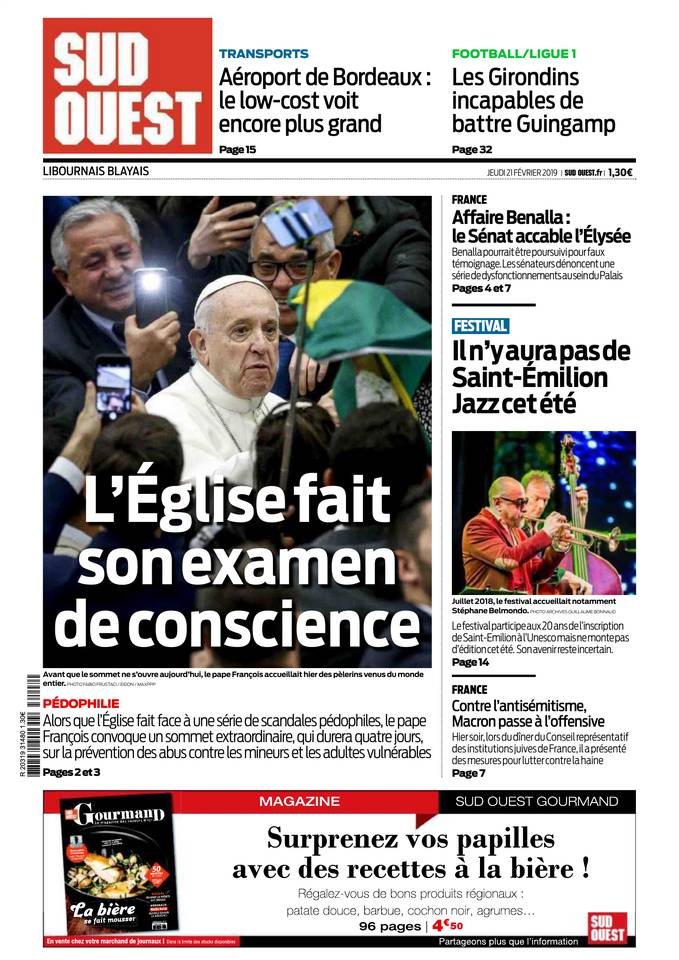 Sud Ouest 21 février 2019 Abonnement Sud Ouest Pas Cher avec BOUQUET INFO ePresse.fr