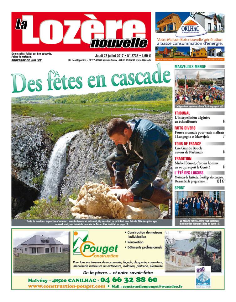 La Lozère Nouvelle 27 juillet 2017 Abonnement La Lozère Nouvelle Pas Cher avec le BOUQUET INFO ePresse.fr