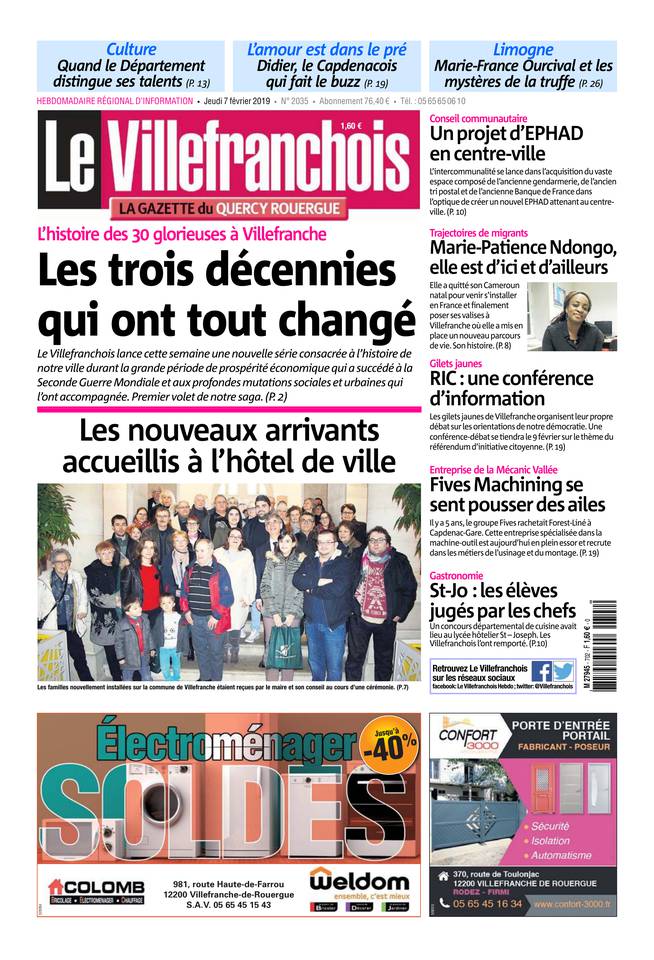 Le Villefranchois 07 février 2019 Le Villefranchois du 07 février 2019 à télécharger sur iPad
