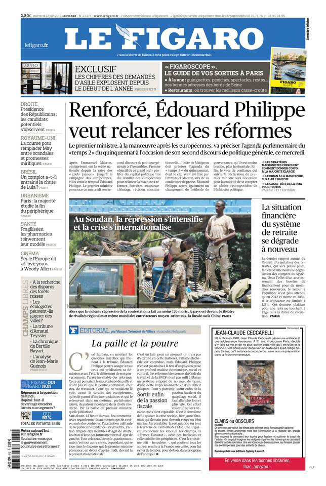 Le Figaro 12 juin 2019 Le Figaro du 12 juin 2019 à télécharger sur iPad